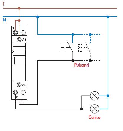 Schema di Collegamento Relè ad Impulsi Modulare - Progettazione Impianti  Elettrici