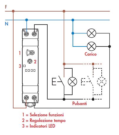 Schema di Collegamento Temporizzatore Luce Scale Modulare